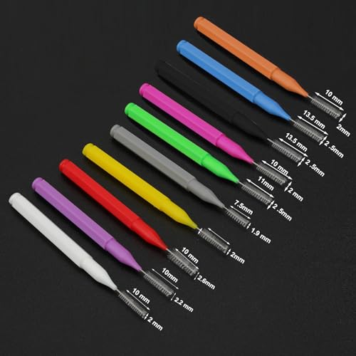Image of Patelai 100 Pieces Braces Dental Brush for Cleaner Interdental Toothpick Dental Tooth Flossing Head Oral Hygiene Flosser Toothpick Cleaners Tooth Tool(Multicolor,Various Sizes)