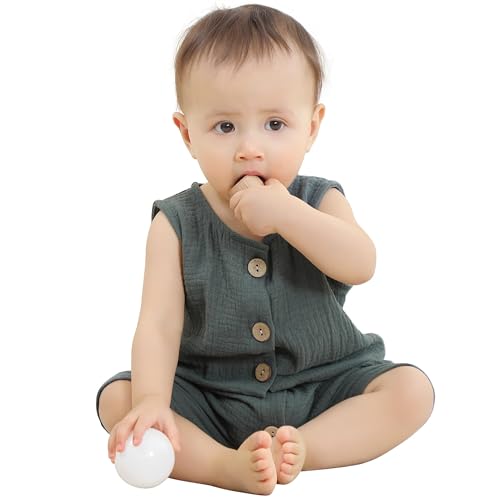 HAHASHOW Baby Body Strampler Unisex 100% Baumwolle Kurzarm Jumpsuit für...