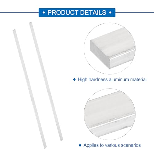 Image of MECCANIXITY 6 Pcs Square Aluminum Flat Bar, 1 /8 inch (4mm) Thick x 3 /8 inch (10mm) Width x 16 inch (406.4mm) Long 6061 Aluminum Flat Plate Solid New Mill Stock Silver for Industrial Building