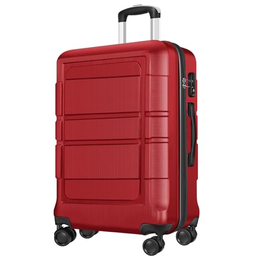 Carry On Luggage 22x14x9 Airline Approved, Suitcase with Spinner Wheels (20 Inch, Red)