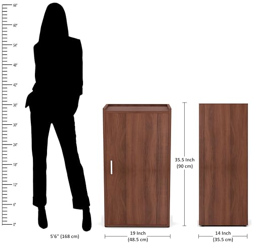 Image of FURNIFLIX Footsy Engineered Wood Vertical Shoe Rack - Walnut Finish