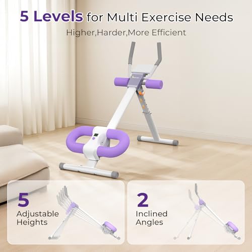 Image of MR. CAPTAIN Ab Machine, Adjustable Ab Trainer Machine for Abs Workout at Home Gym, Foldable, LCD Monitor, Device Holder, 400 LBS, Abdominal Trainer for Stomach Workout