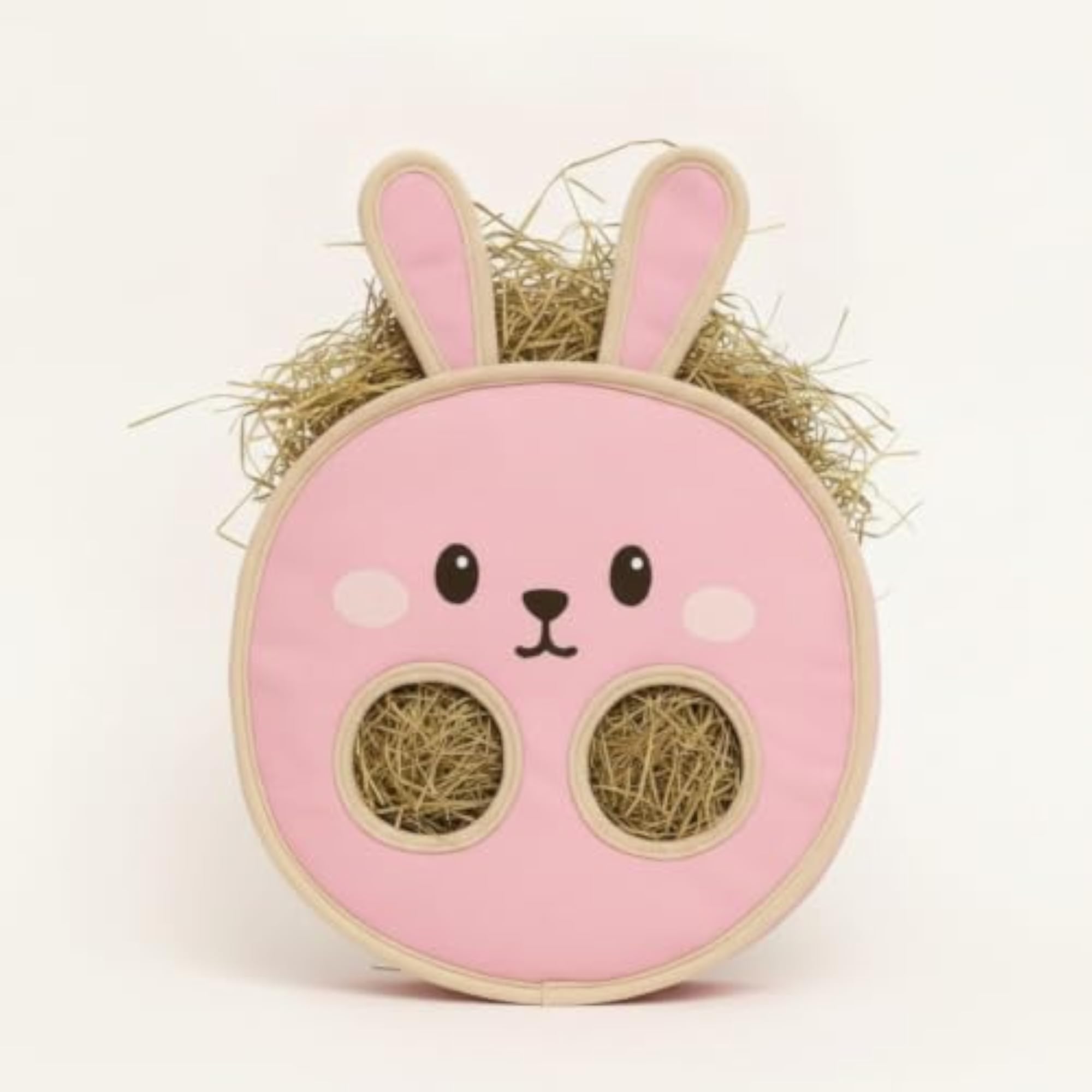 Cute Bunny Face Hay Feeder Bag for Small Animals, Pink