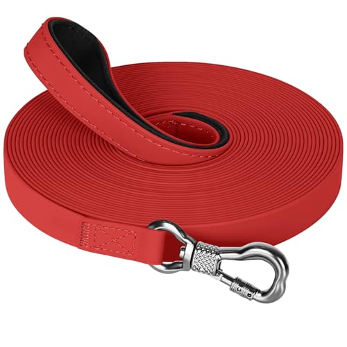 X XBEN Lunghina Cane 5 Metri, Guinzaglio Gommato e di Addestramento Con Maniglia Imbottita, Impermeabile, Moschettone, Resistente Adatto per Tutti i Cani