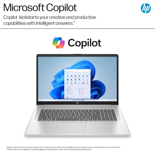 Image of HP 17.3 inch FHD Laptop Computer, AMD Ryzen 5 7520U, Large IPS Display, 8GB DDR5 RAM, 128GB SSD, Numeric Keypad, Long Battery Life, Home Office & Business Productivity, Windows 11