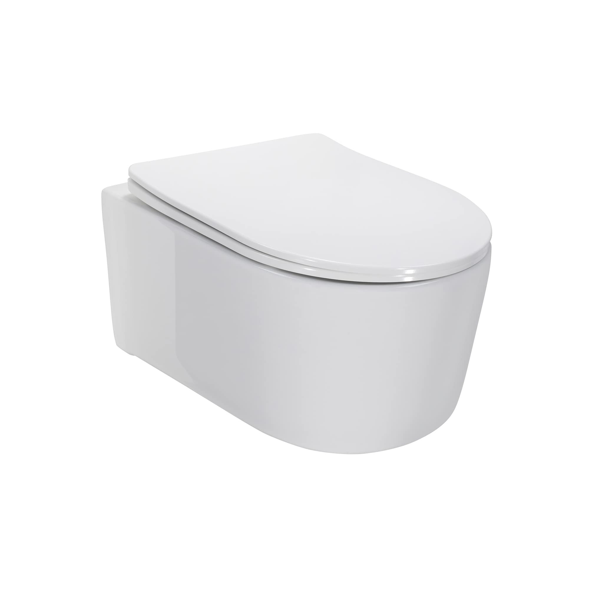 MOG Inodoro suspendido Easy Clean Rimless/Rimfree (sin borde) incl. asiento con mecanismo de cierre suave SOFTCLOSE + extraíble. – ADIGE