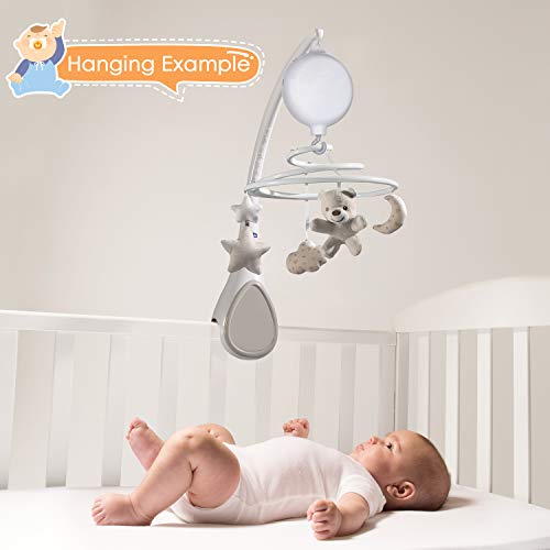 FITNATE Babybeddengoed, roterende muziekdoos, mobiele muziekdoos, speelgoedcadeau, speelt 12 melodieën (zonder klemmen… - Afbeelding 7