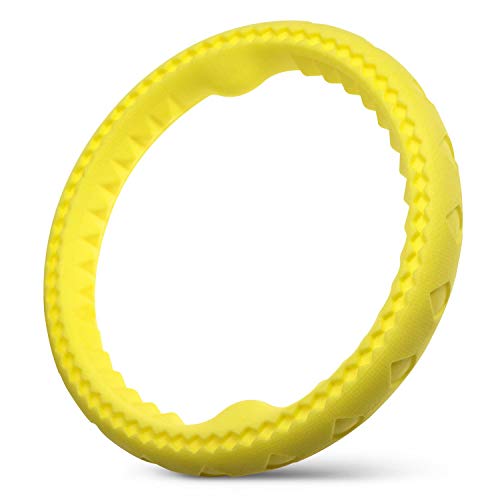Fluffy Paws Dog Chewing Ring - Soft Rubber Ring Dental Chewing Teething Biting Chasing Training Toy for Small and Medium Dog Puppy - 10
