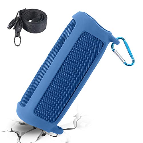 co2CREA Silicone Travel Case Replacement for JBL FLIP 5 Waterproof Portable Bluetooth Speaker (Blue Case)
