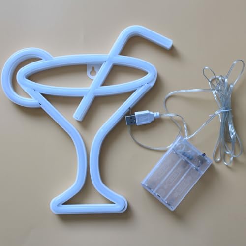 Image of Cocktail Neon Sign Neon Night Light Signs for Wall Decor Battery and USB Dual Powered Cocktails Night Lamp for Bar Club Bar Cart Decor Beautiful Neon Light Cool Neon Sign for Room Bar