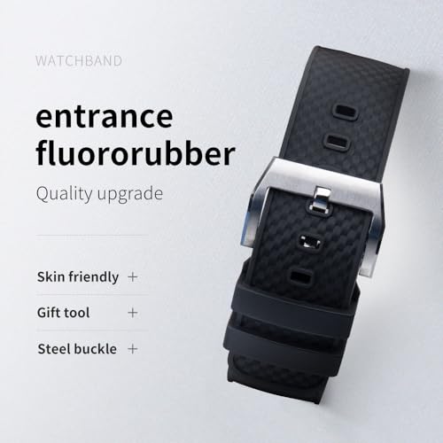 Bracelet de montre en caoutchouc fluoré 22mm dégagement rapide pour montre IWC Aquatimer - 3