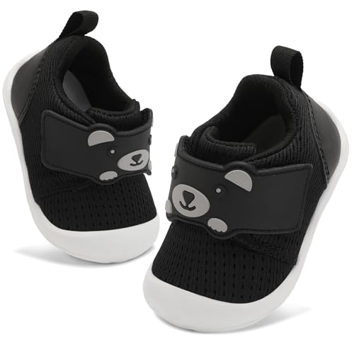 FEETCITY Baby Walking Shoes Wide Baby Shoes Boys Girls Infant Sneakers Crib Shoes Breathable Toddler Barefoot Shoes Slip On Shoes
