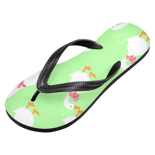 Bow Goose Green Flip Flops for Beach Thong Sandals Anti-slip Lightweight Beach Slippers for Travel Summer Outdoor2