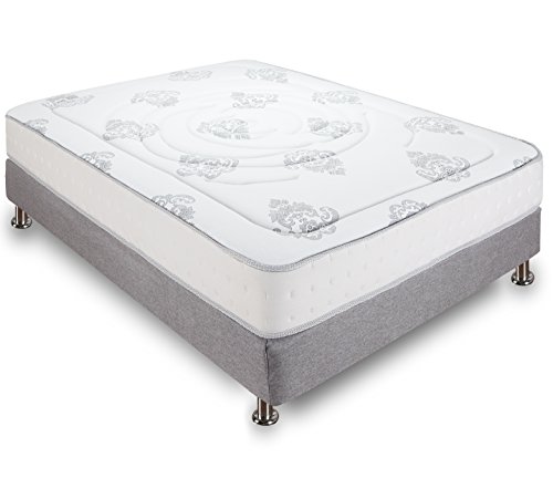 Classic Brands Decker Hybrid Memory Foam and Innerspring 10-Inch Mattress, Queen, White