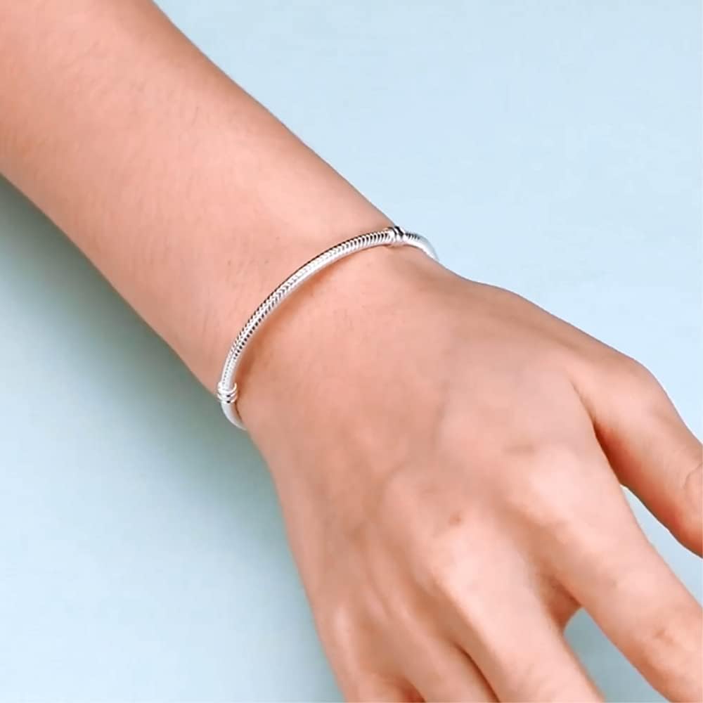 90% 925 Charms Bracelet For Women Fine Jewelry Thick 3.0Mm Soft/smooth Snake Bone Basic Chain 16-23cm