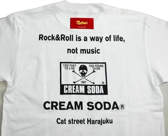 Amazon | CREAM SODA スカルフラッグ Tシャツ 『 WHITE