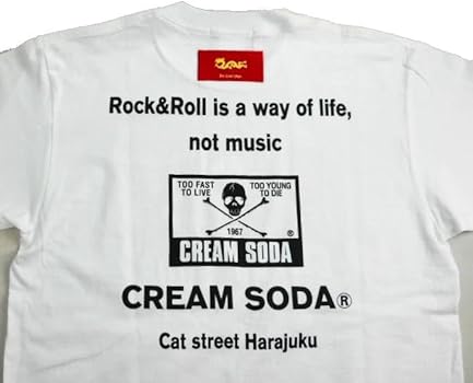 Amazon | CREAM SODA スカルフラッグ Tシャツ 『 WHITE