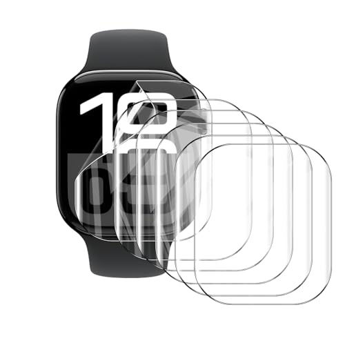 AOKUMA Protector de pantalla para Apple Watch Series 11 GPS 46mm,[6 Piezas] Película protectora de TPU suave Compatible con Watch Series 11 GPS 46mm,HD Transparente, Resistente a los Arañazos