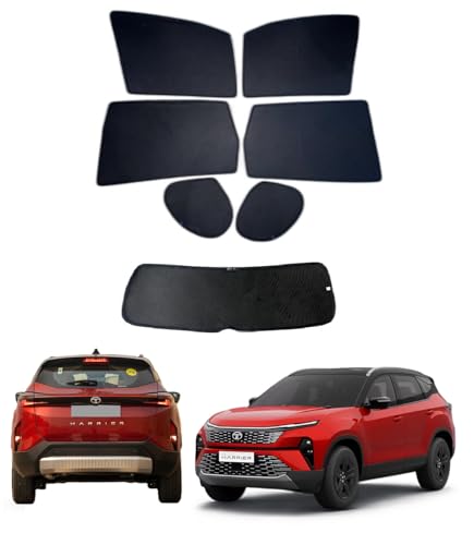 Image of Premium Car Sunshade Fix Type Non-Magnetic Curtain with Rear Dicky Curtain Set of 7pc for New Harrier 2024 Onwards