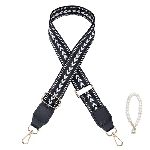 Image of Purse Shoulder Strap Replacement Adjustable Belt Crossbody Canvas Guitar Strap for Bag Handbags Wide 1.5 inch