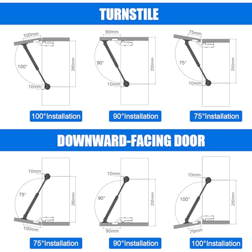 Gasdruckdämpfer 200N, 2 Stücke Hydraulic Gasdruckfeder, Klappenbeschlag Gasdruckfeder, Gasdruckfedern, Gasdämpfer Dämpfer, Stoßdämpfer Küchenschrank, für Türhausschränke Küchenschrank Bücherschränke
