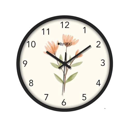 Image of Olive Tree Wall Clock 12 inch Decorative Plastic Wall Clock Movement Classic Clock Battery Operated Round Easy to Read for Room /Home /Kitchen /Bedroom /Office /School - 9140