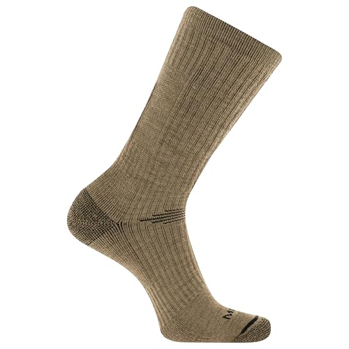 Merrell Men's and Women's Merino Wool Tactical Crew Socks-Arch Support & Moisture Management