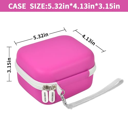 Image of ANKHOH Label Maker Case for Memoking T02 / for Phomemo M02 / M02S / M02 Pro / Q30S / for Ponek Mini Pocket Printer, Portable Sticker Printer Storage Holder Organizer Bag Paper&USB Cables, Box Only (Rose)