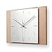 Produktbild Kreative Feder Moderne Designer Holz Alu Funk Wanduhr leise Funkuhr ohne Ticken 35x25cm WEH002B-FL (Buche, leises Funkuhrwerk)