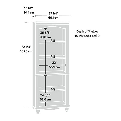 Sauder Harbor View Library, Antiqued White Finish #TOP2