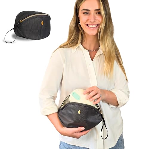 Image of Wearable Breast Pump Bag - Fits Elvie, Willow, Momcozy and All Others - Black Small Pump Bag with Wrist Strap – Hands-Free Pump Carrying Case and Storage for Travel