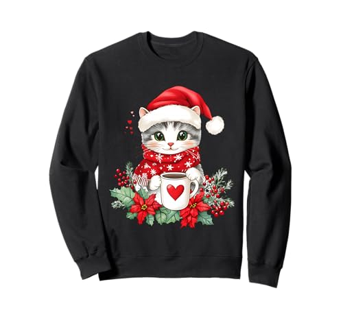 Katze Weihnachten Frauen Männer Kinder Weihnachten Katze Sweatshirt