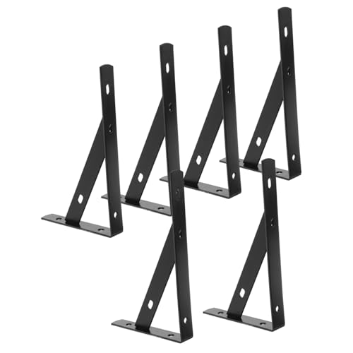 Hemobllo 6 Piezas Soporte de Estantería de Metal de Escuadras para Estantes de Pared Instalación y Alta Durabilidad para Organización Hogar y Oficina