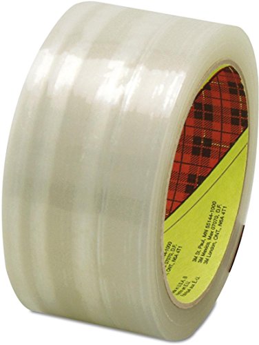 3M 2120072368 Scotch 373 High Performance Box Sealing Tape, Clear, 48mm x 50m