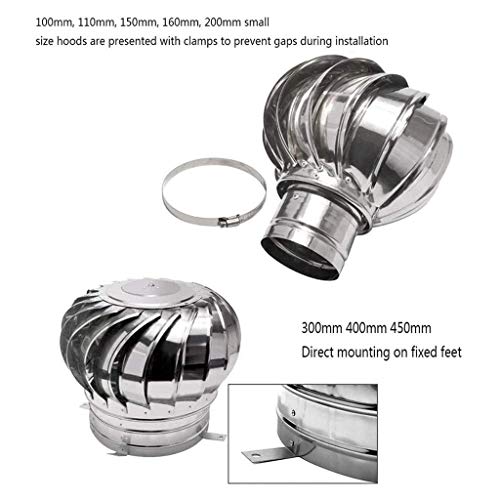 Remate de chimenea anticorrientes en acero inoxidable 304 8