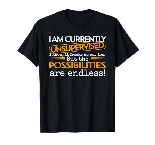 Currently Unsupervised Novelty Graphic Sarcastic Men Women T-Shirt