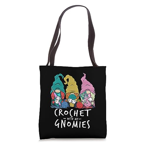Bolso tote para ganchillo 'Crochet With My Gnomies' miniatura 1
