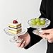 Nagpew 6 Pack Mini Glass Cake Plate, 4'' Dainty Glass Cake Serving Platter, Clear Dessert Display Stand Cat Bowl for Chocolate, Cupcake, Fruit, Wedding, Birthday, Dishwasher Safe