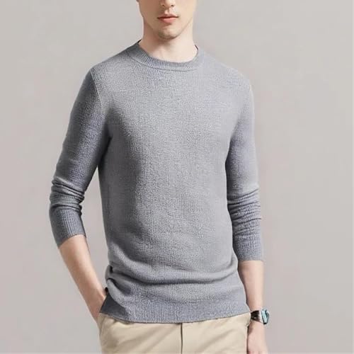 Men’S Fashion Knit Pullover Crew Neck Sweater Slim Fit Casual Long Sleeve Standard Wool Jumper Tops2