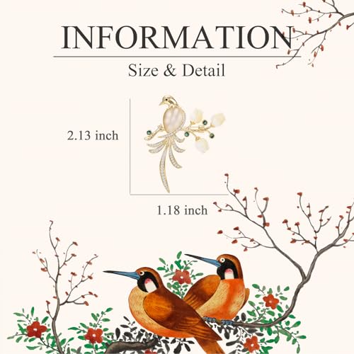 Image of Animal Brooch for Women Rhinestone Brooch Pin 18k Gold Plated Animal Lapel Pin Fashion Jewelry Gift for Mom Wife