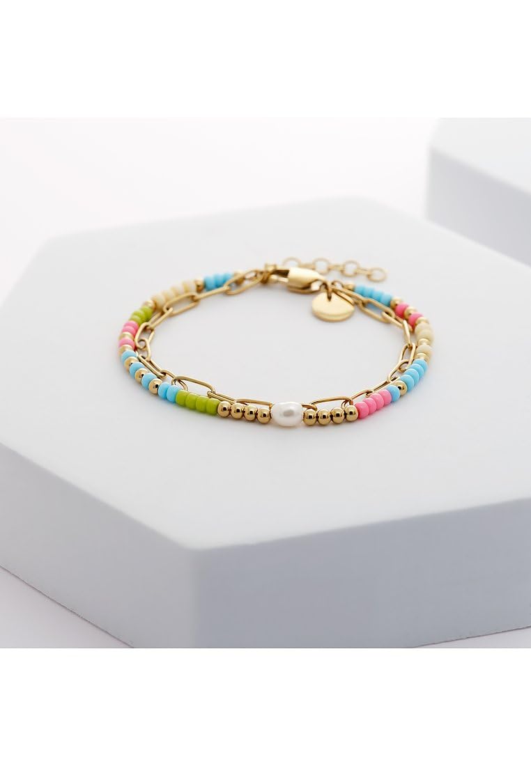 Guido Maria Kretschmer Jewelry Damen-Armband Edelstahl, Perle, Kunststoff Muschelkern