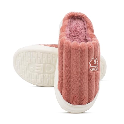 Image of VRITRAZ Men's Plush Winter Slippers | Soft Furry Lined Indoor Slides | Warm Comfortable Anti-Slip Home Footwear