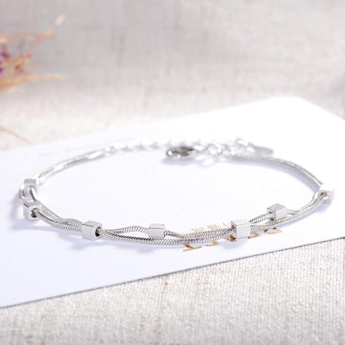Bracelet de chaîne de liaison double couche d'une finition remarquable - 3