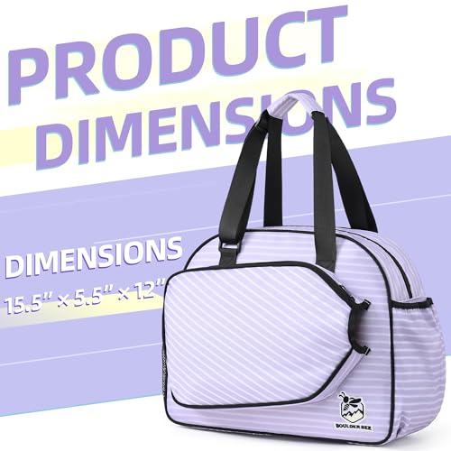 Image of Boulder Bee Pickleball Bags, Premium Pickleball Tote Bag for Girls, Women's Hand /Shoulder Gym Bag w Water Bottle Holder, with Pickleball Racquet /Paddle Holder