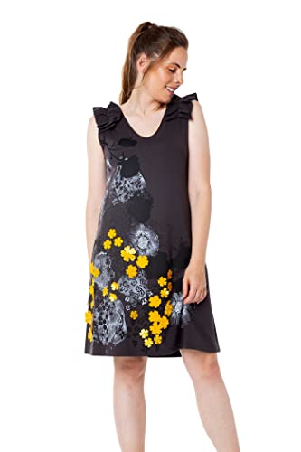 Mamatayoe Estrellas Vestido para Mujer, Color Shadow Grey con Tirantes Anchos y...