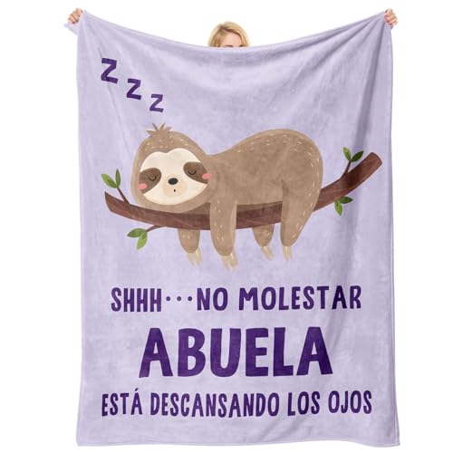 Buioata Regalo Abuela, Manta Estampada con Perezoso para Abuela 157X132CM