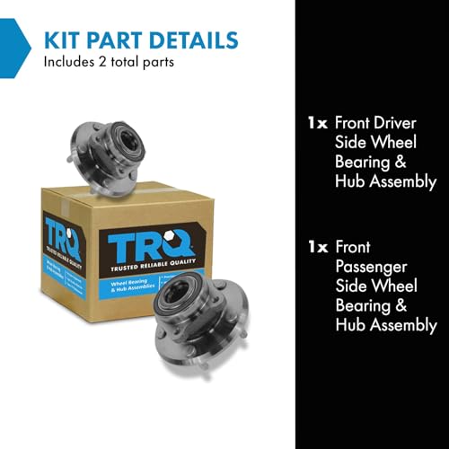 Image of TRQ Front Left and Right Wheel Bearing and Hub Assembly Set 2 Piece Compatible with 2009-2020 Dodge Journey