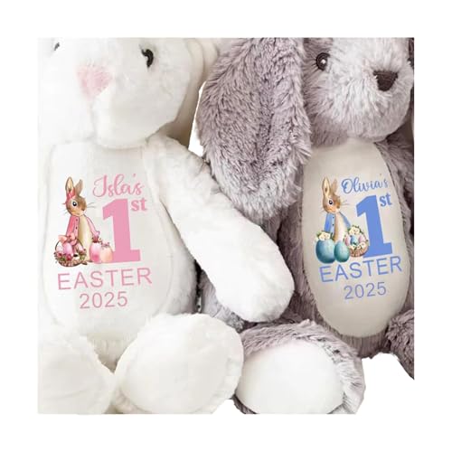 Personalized My First Easter Gift Bunny Customizable Name Date Companion Plush Bunny for Kids Personalized Baby Gift Toddler Toys Newborn Toys