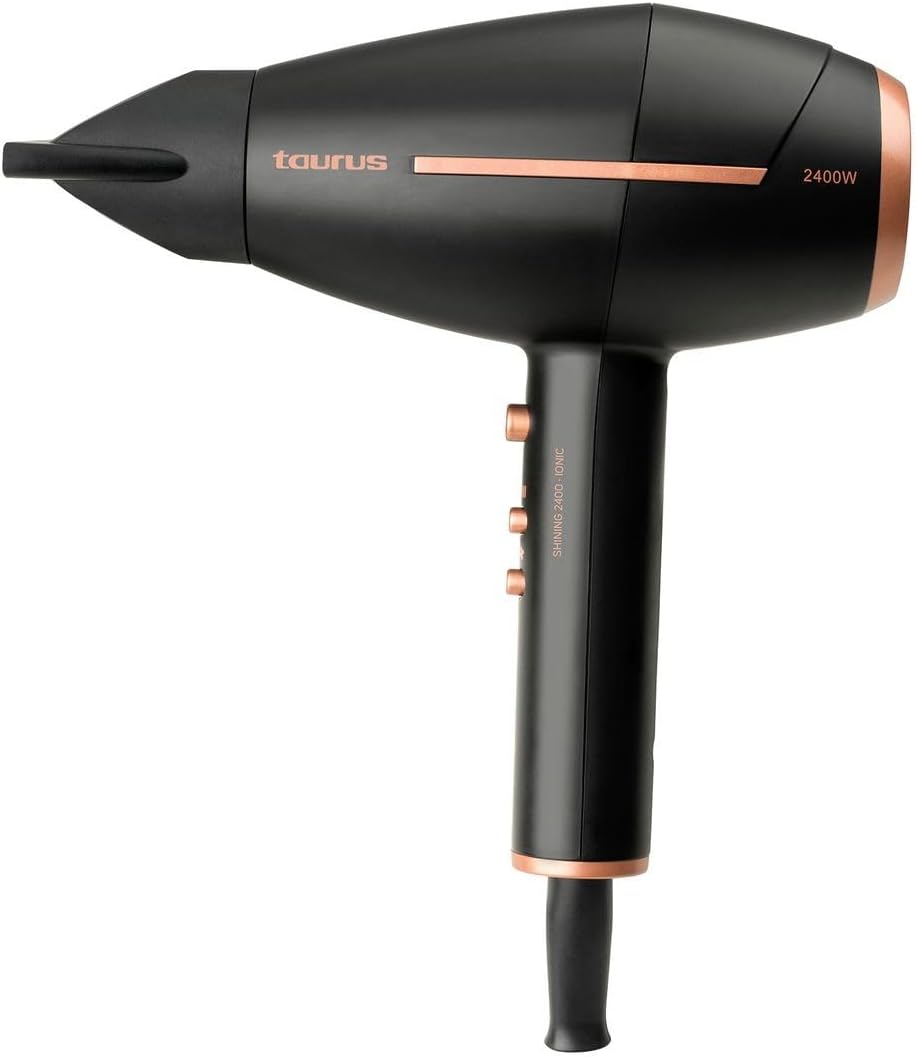 Taurus Shining 2400 Ionic Ionic Haardroger tegen kroezen, Pro Care, 2400 W, 2 snelheden, 3 temperaturen, compact design, koude lucht, 2 concentratoren en diffuser