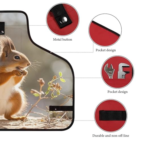 Delantal de trabajo ajustable con bolsillos y diseño animal miniatura 3